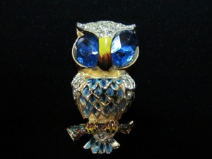 Vintage Owl Fur Pin