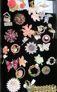 Vintage Pink Rhinestone Pins
